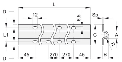 Rail Ø16mm courbé (cintré) rayon 100cm pour portail coulissant sectionnel  articulé - Système radius VA2312.100 avec Bricometal